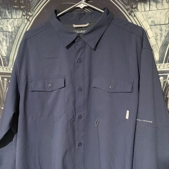 Columbia Omni Shade Long Sleeve Button Down Shirt Men's XL Sports Wear - Picture 1 of 8